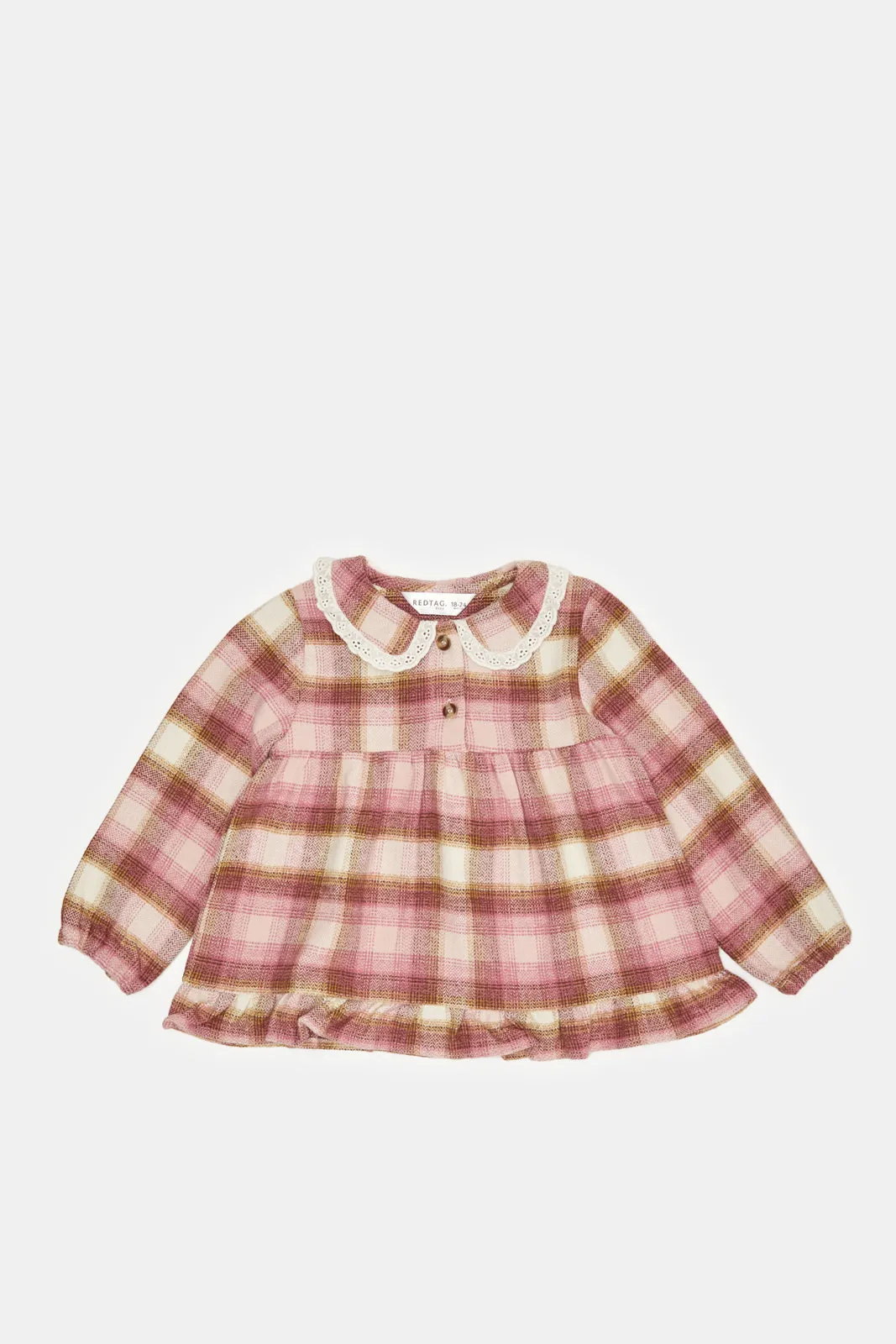 Infant Girls Pink Checkered Blouse