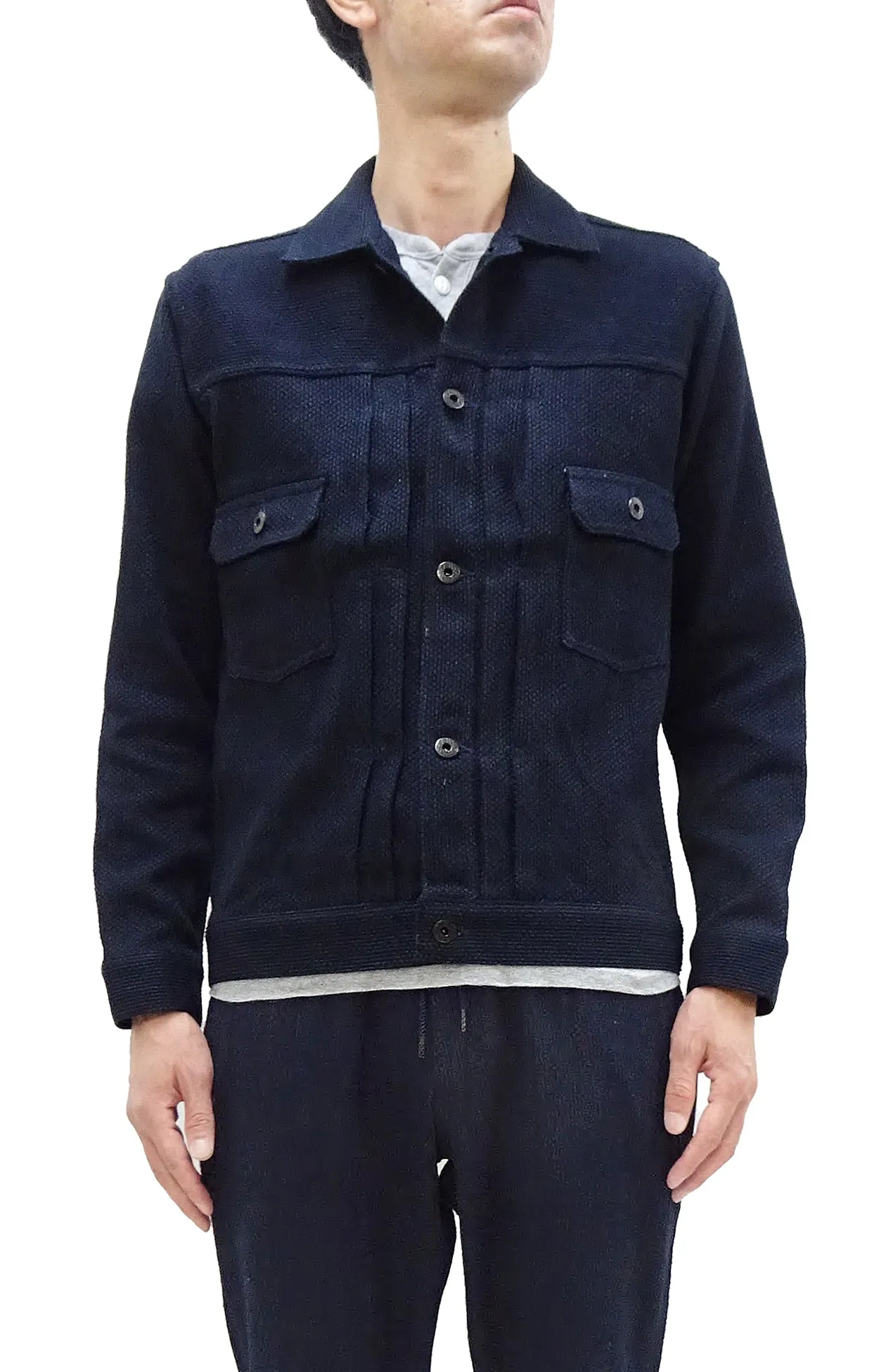 Japan Blue Jeans Sashiko Jacket JBGJ1005 Men's Casual Type 2 Style 11oz Japanese Sashiko Indigo Jacket