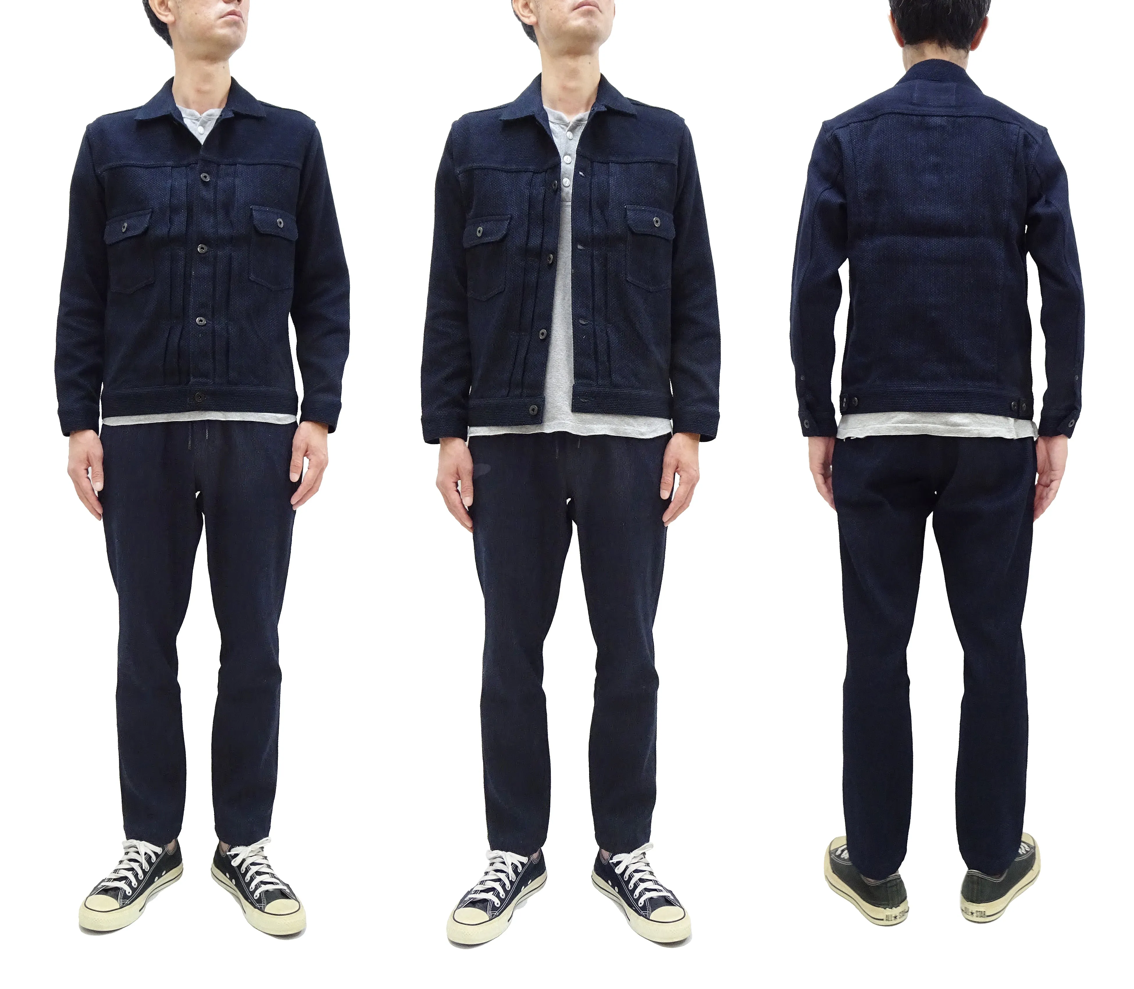 Japan Blue Jeans Sashiko Jacket JBGJ1005 Men's Casual Type 2 Style 11oz Japanese Sashiko Indigo Jacket