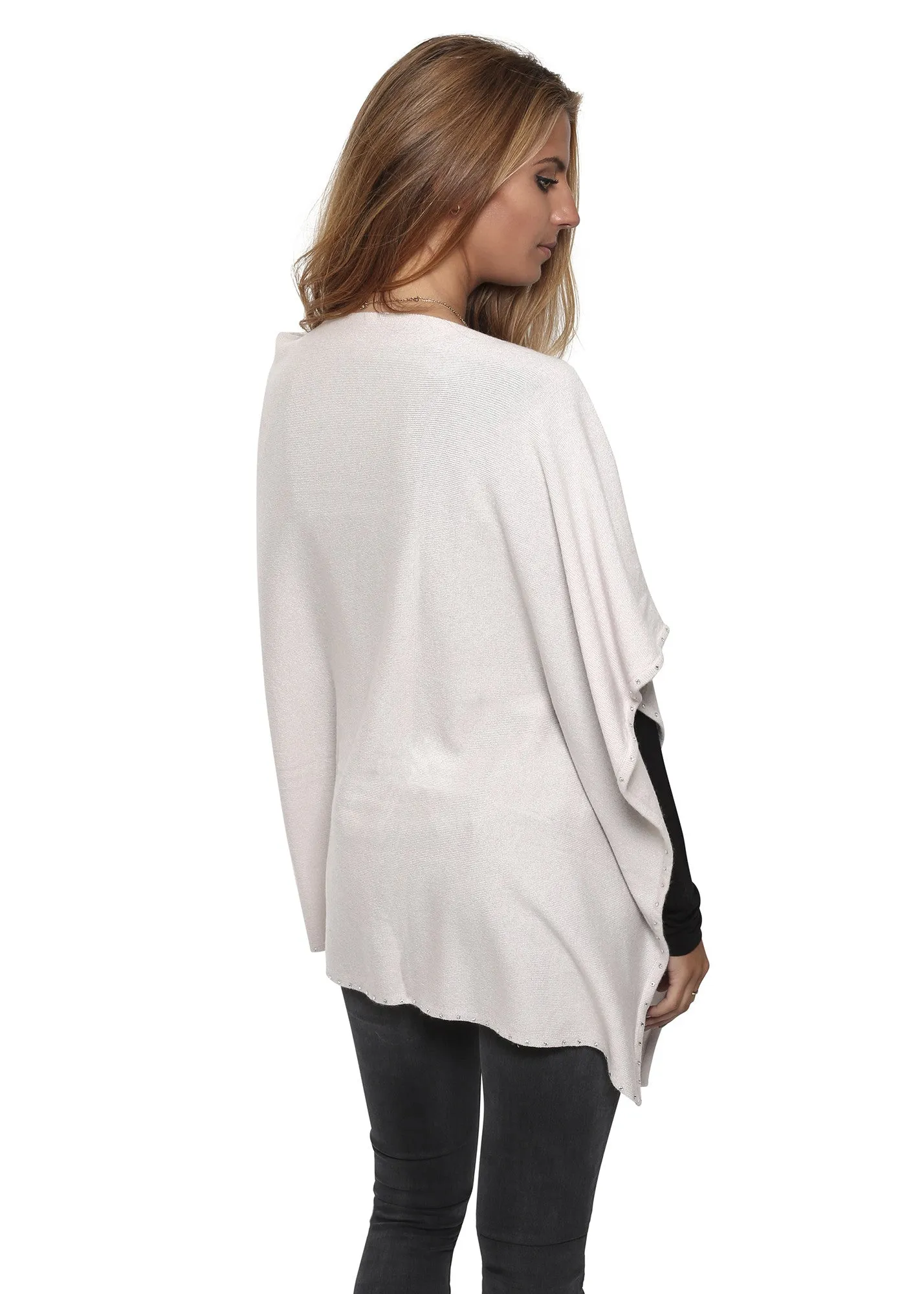 Jessimara silver dove 'Finch' poncho with diamonds