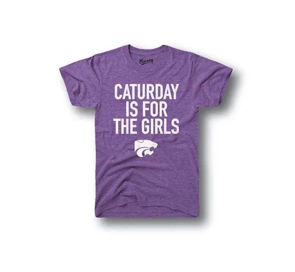 Kansas State Wildcats "Caturday is for the Girls" Unisex Soft Crew T-Shirt