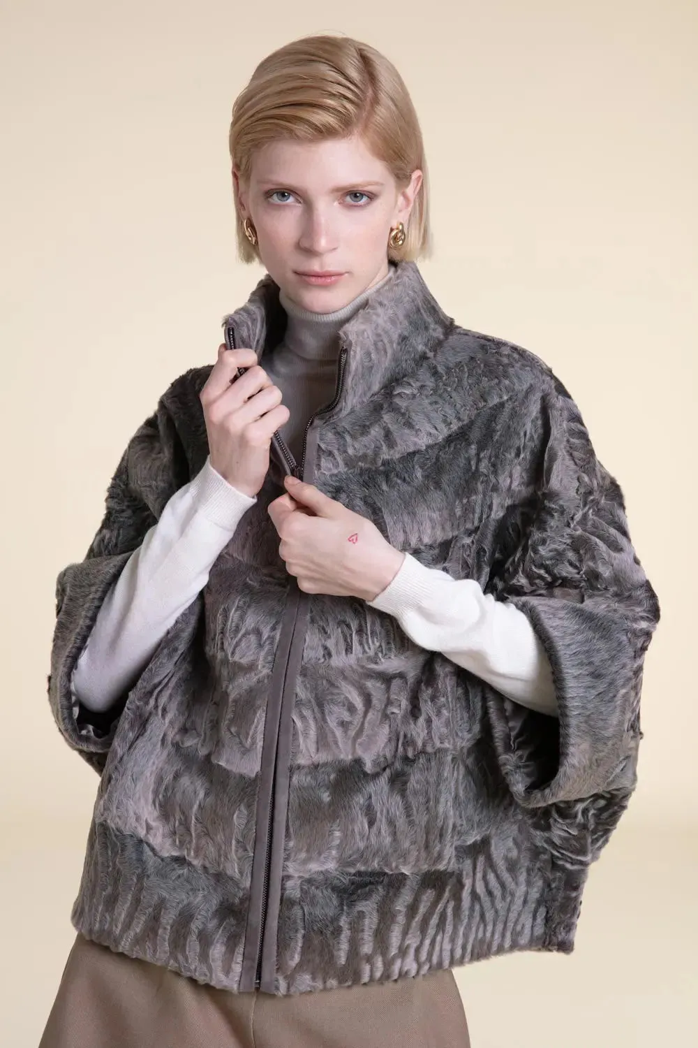 Karakul lamb fur coat