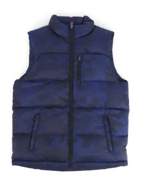 Kids Boy's Printed Puffer Vest,Navy