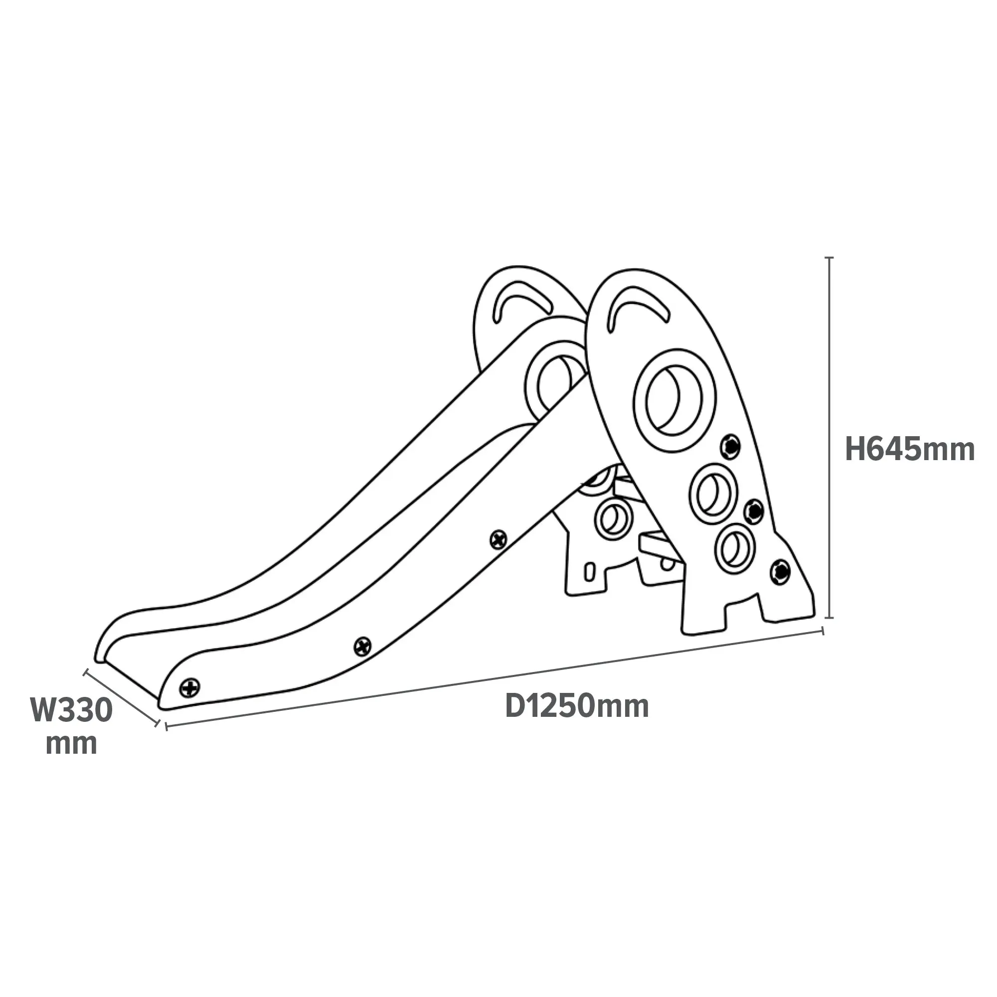 Kids Foldable Rocket Slide - White & Grey