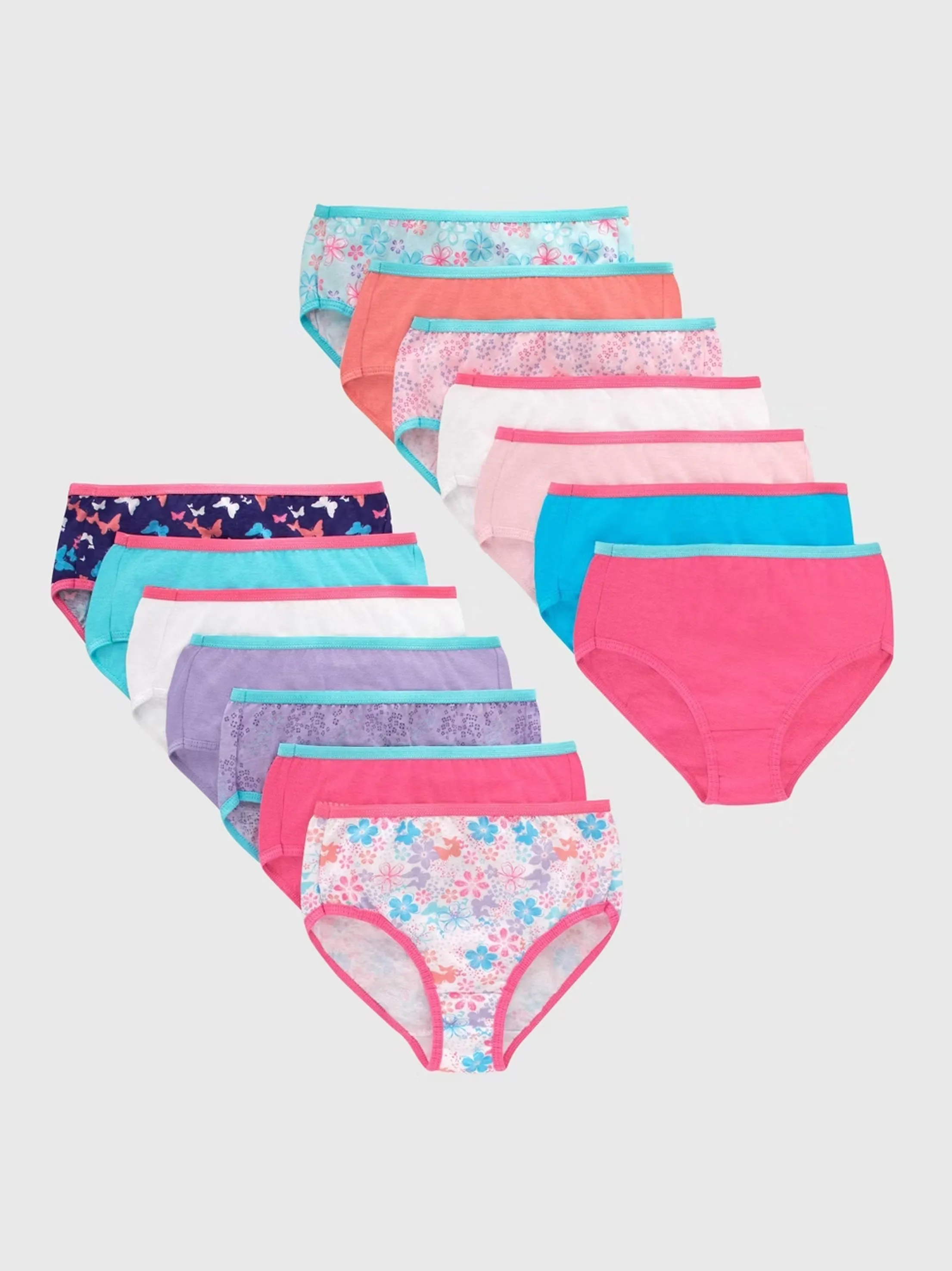 Kids Girl's 15 Pcs Printed Briefs Set,Multi