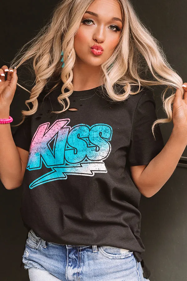 Kiss Distressed Boyfriend Tee