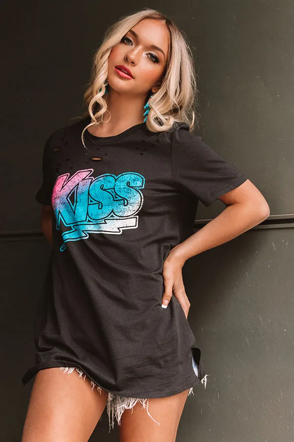 Kiss Distressed Boyfriend Tee