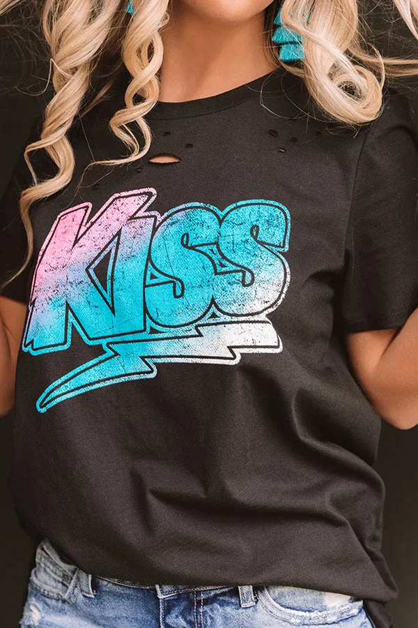 Kiss Distressed Boyfriend Tee