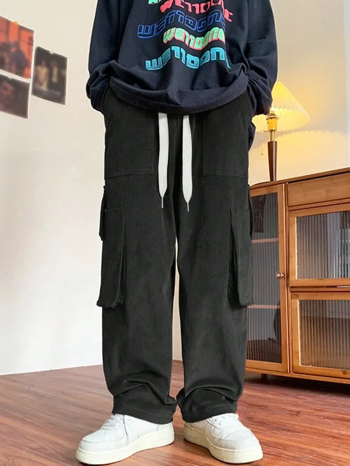 Korean Street Fit Cargo Corduroy Joggers