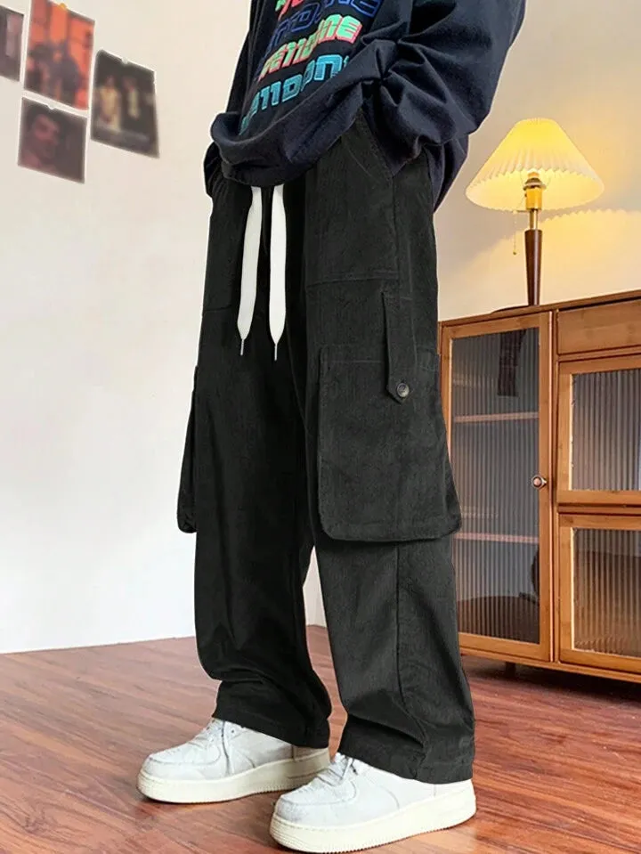 Korean Street Fit Cargo Corduroy Joggers