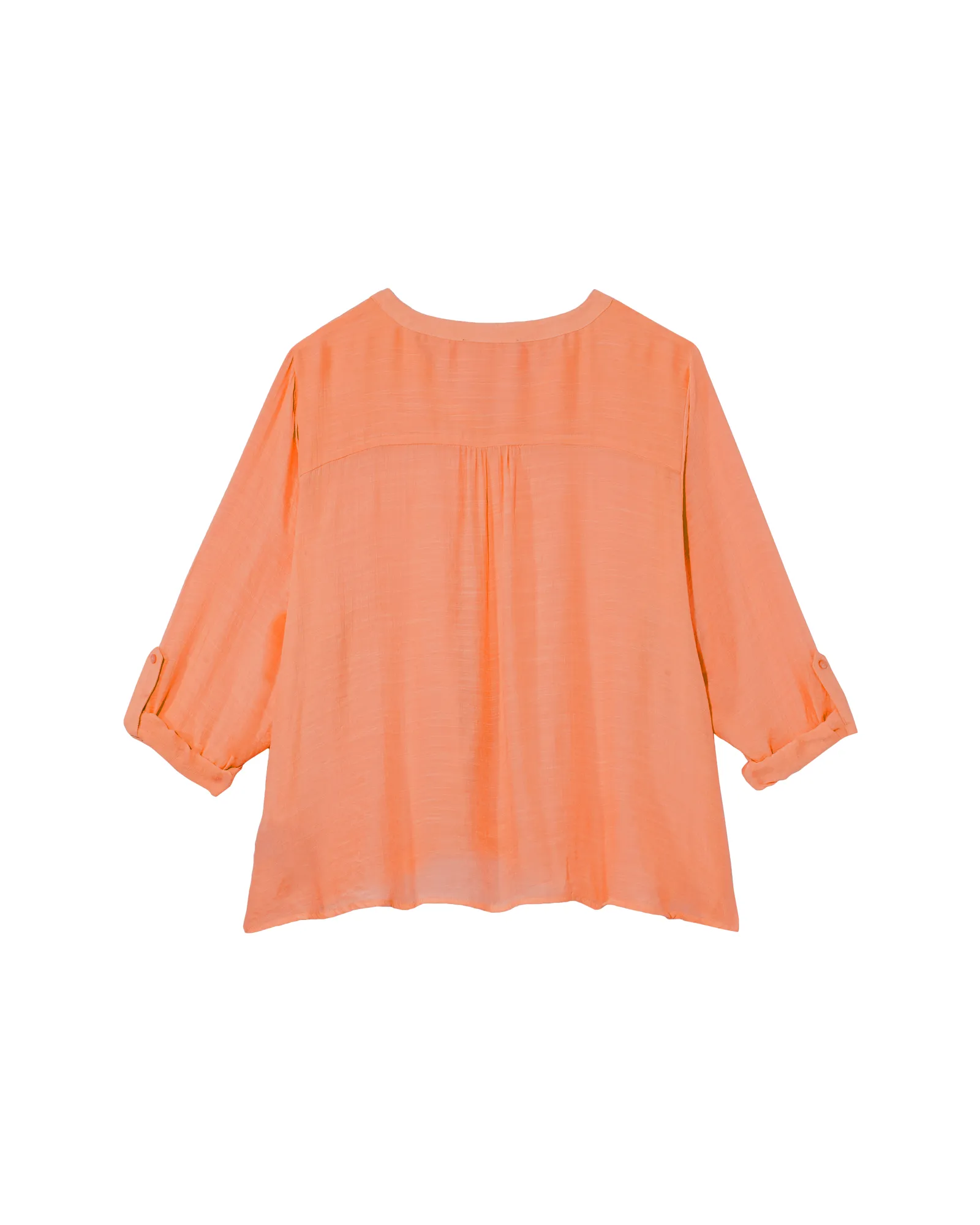 Lisel Tabbed Sleeve V-Neck Blouse | Peach