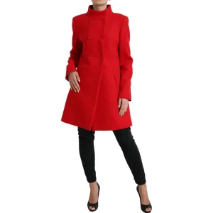 Liu Jo Elegant Red Double Breasted Long Coat