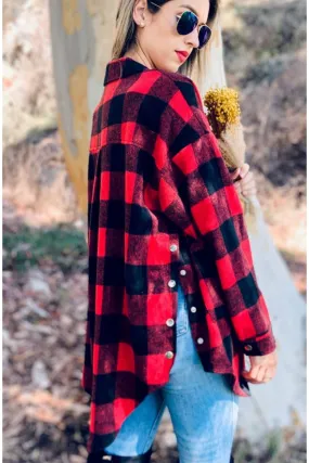 Long Plaid Shacket