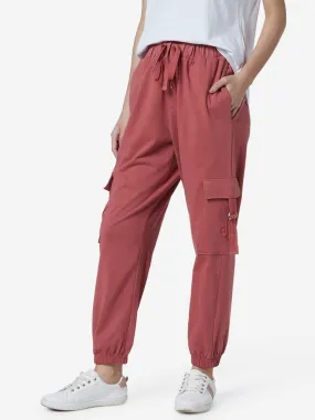 LOV Persian Rose Cargo-Style Clay Joggers