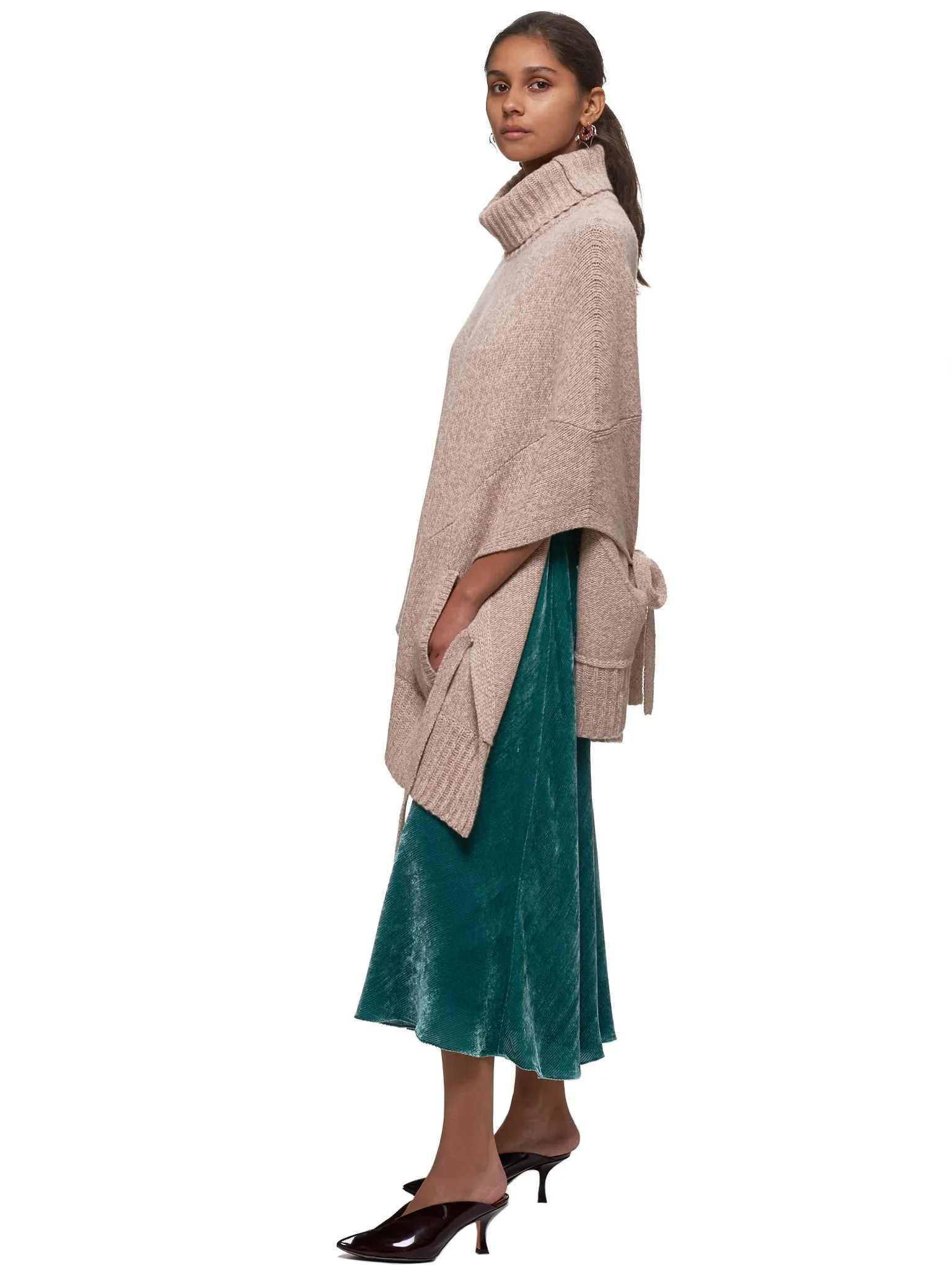 Marta Knit Poncho (15RC8079-LIGHT-PINK-CAMEL)