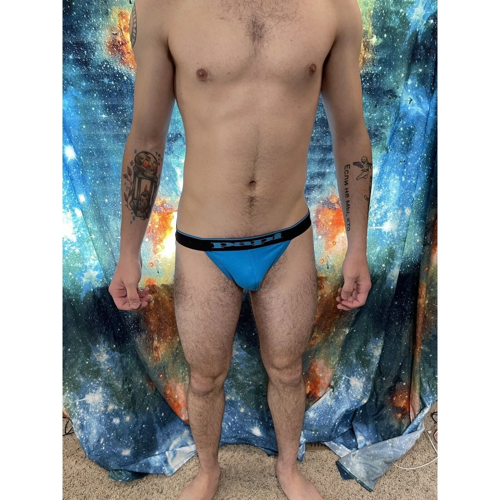 Men's Aqua blue papi jock jockstrap One (1) Large