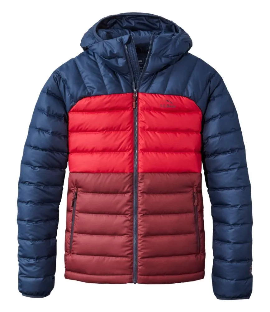 Men's Bean's Down Hooded Jacket Colorblock