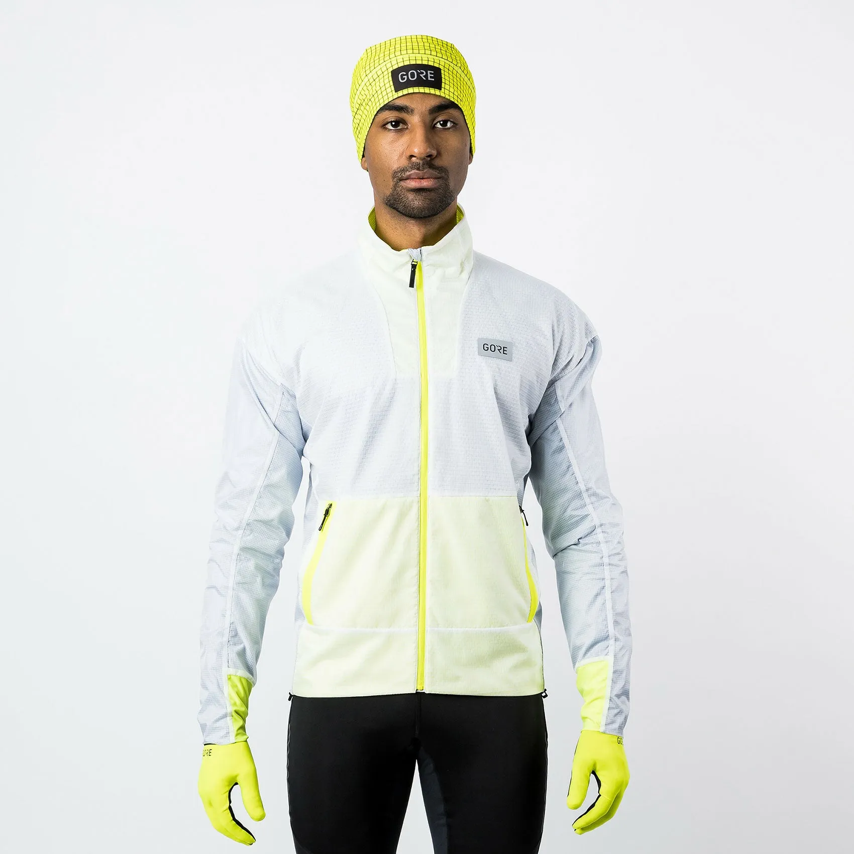 Men's Drive Jacket - White/Neon Yellow