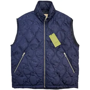 Men's Gg Jumbo Monogram Gilet Navy Size IT 48 / M