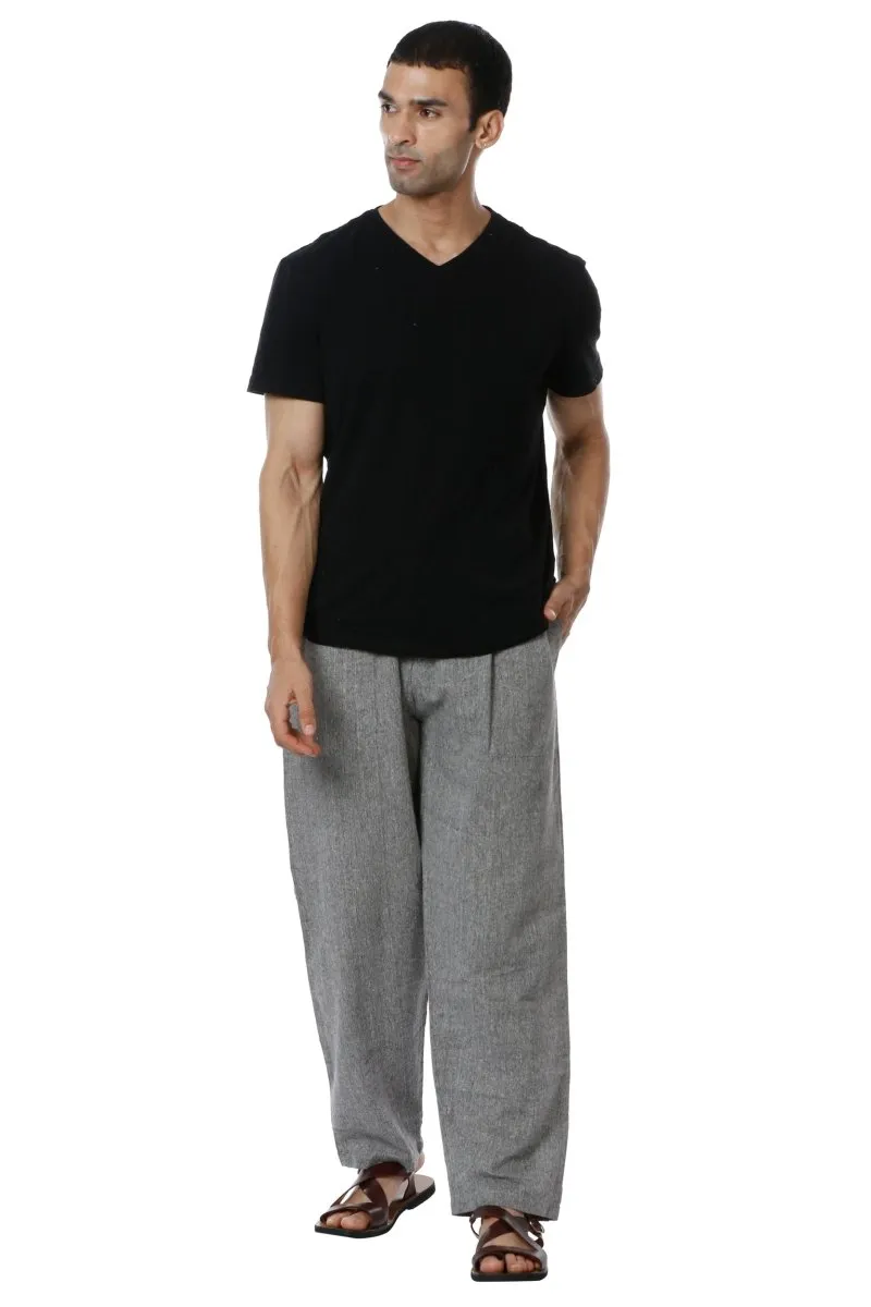 Men's Pyjama Pack of 2 | Grey & Melange Grey | Fits Waist Sizes 28" to 36"