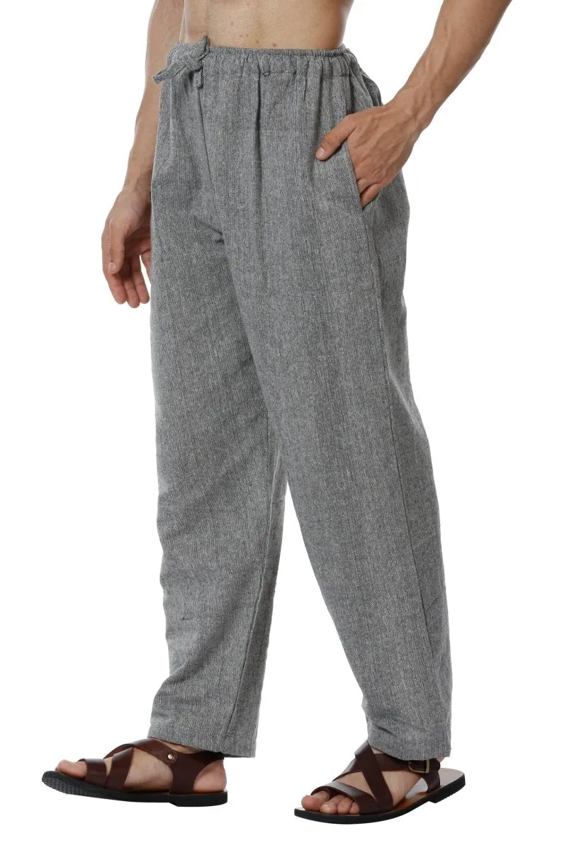 Men's Pyjama Pack of 2 | Grey & Melange Grey | Fits Waist Sizes 28" to 36"