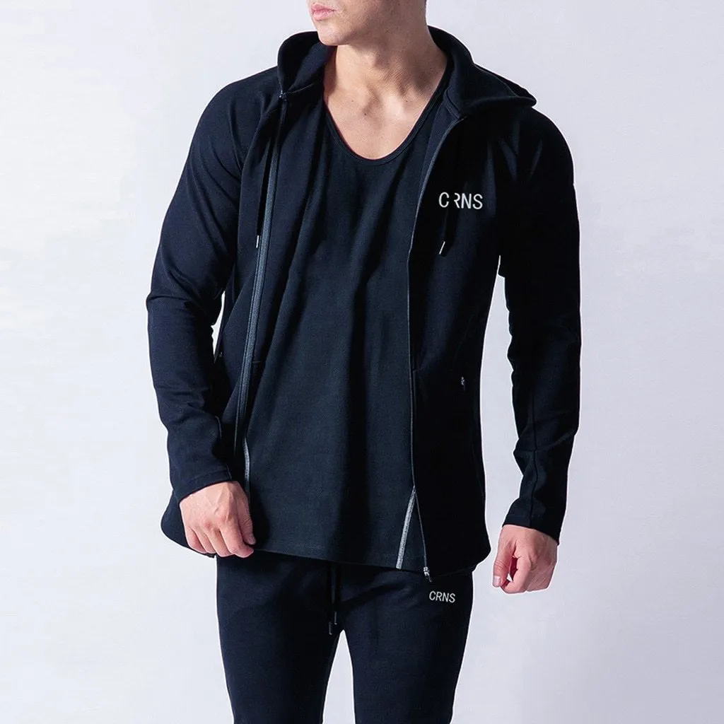 Men's Sports Hoodie Jacket with Zip Closure