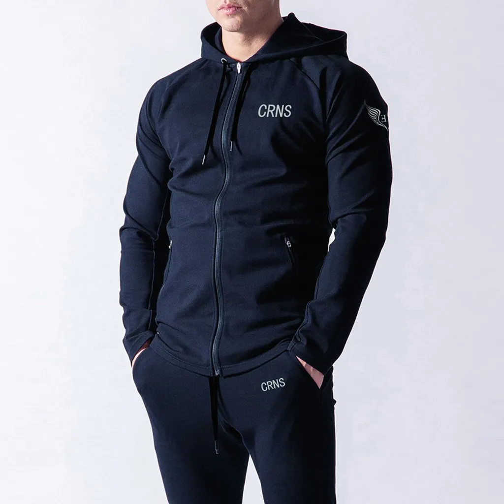 Men's Sports Hoodie Jacket with Zip Closure