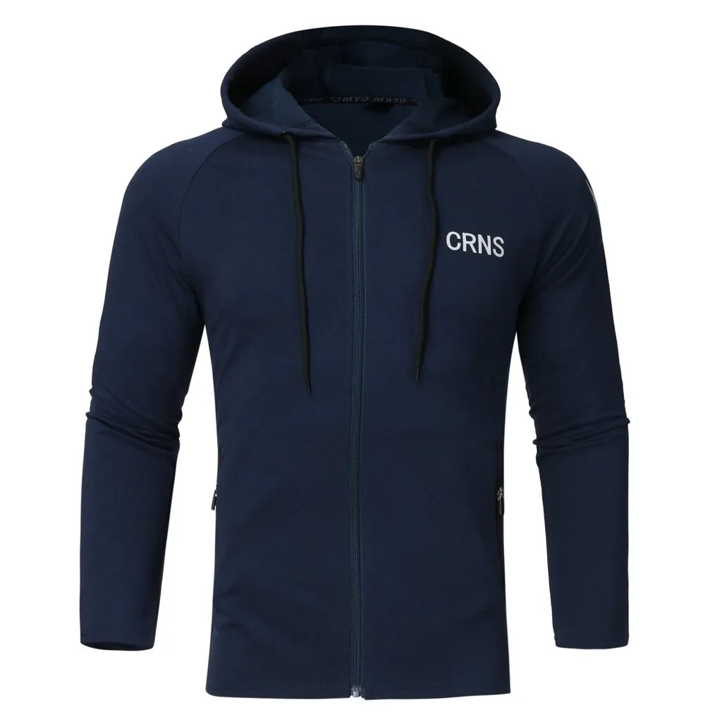 Men's Sports Hoodie Jacket with Zip Closure