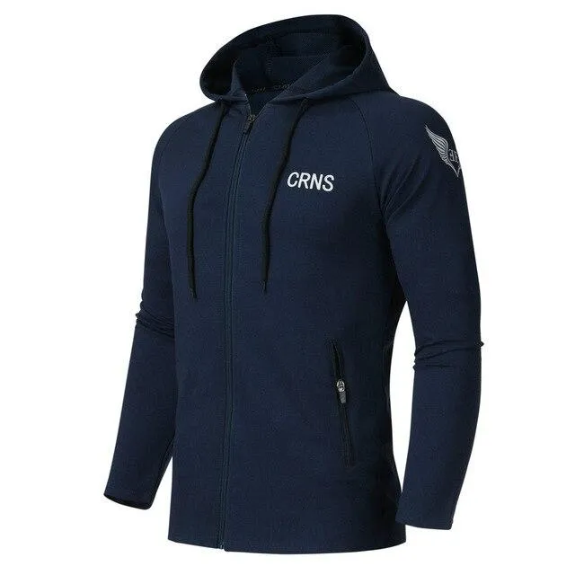 Men's Sports Hoodie Jacket with Zip Closure