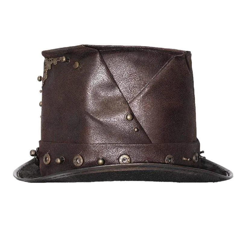 Men's Steampunk Devil Skull Metal Rivets Hats