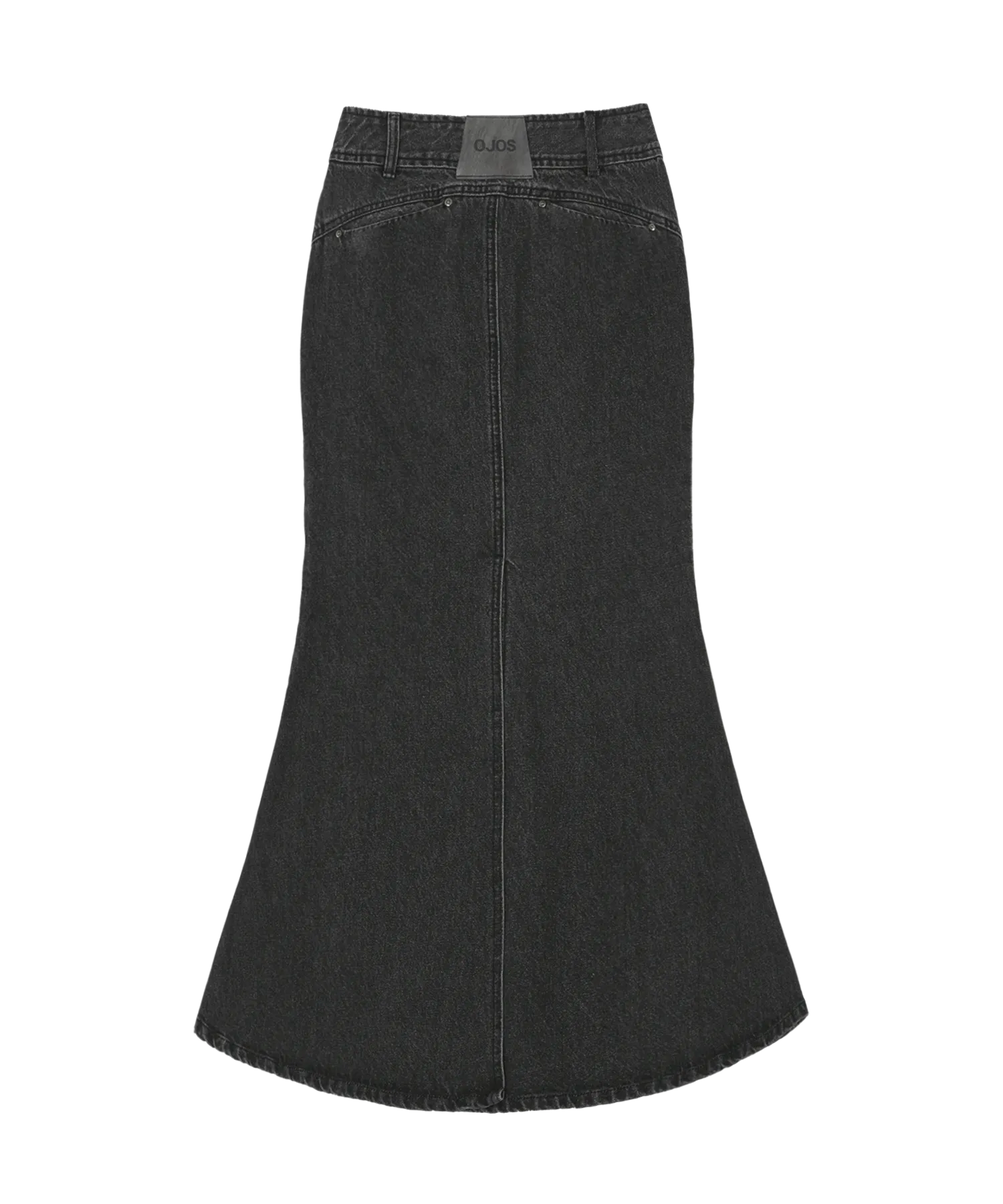 Mermaid slit denim skirt charcoal