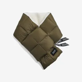 Mountain Reversible Down x Boa Muffler Scarf - Olive/Ivory