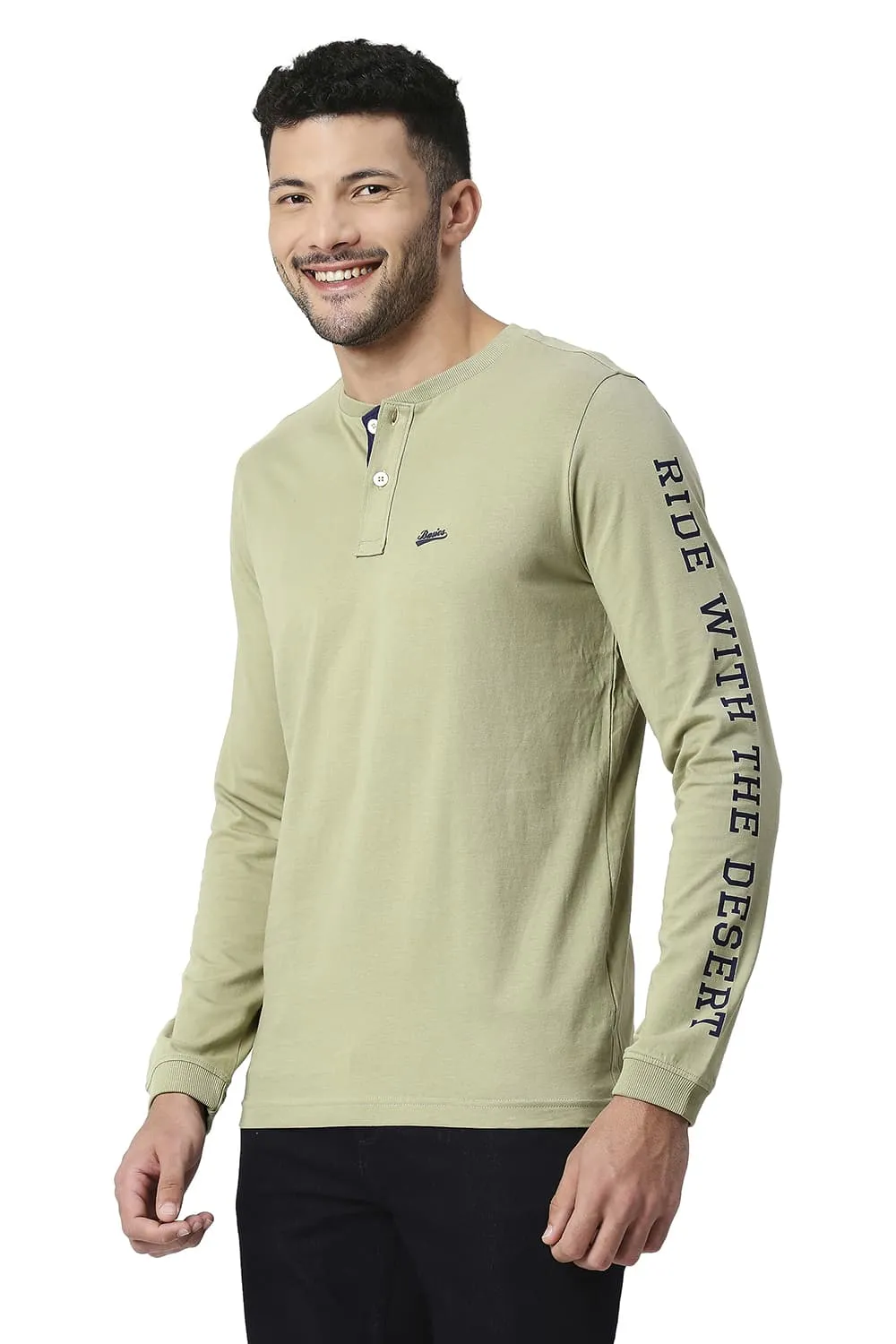 Muscle Fit Cotton Henley T-shirt