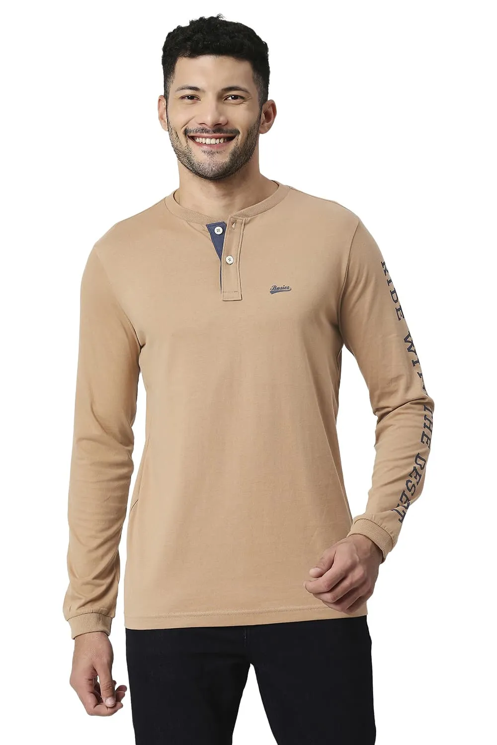 Muscle Fit Cotton Henley T-shirt