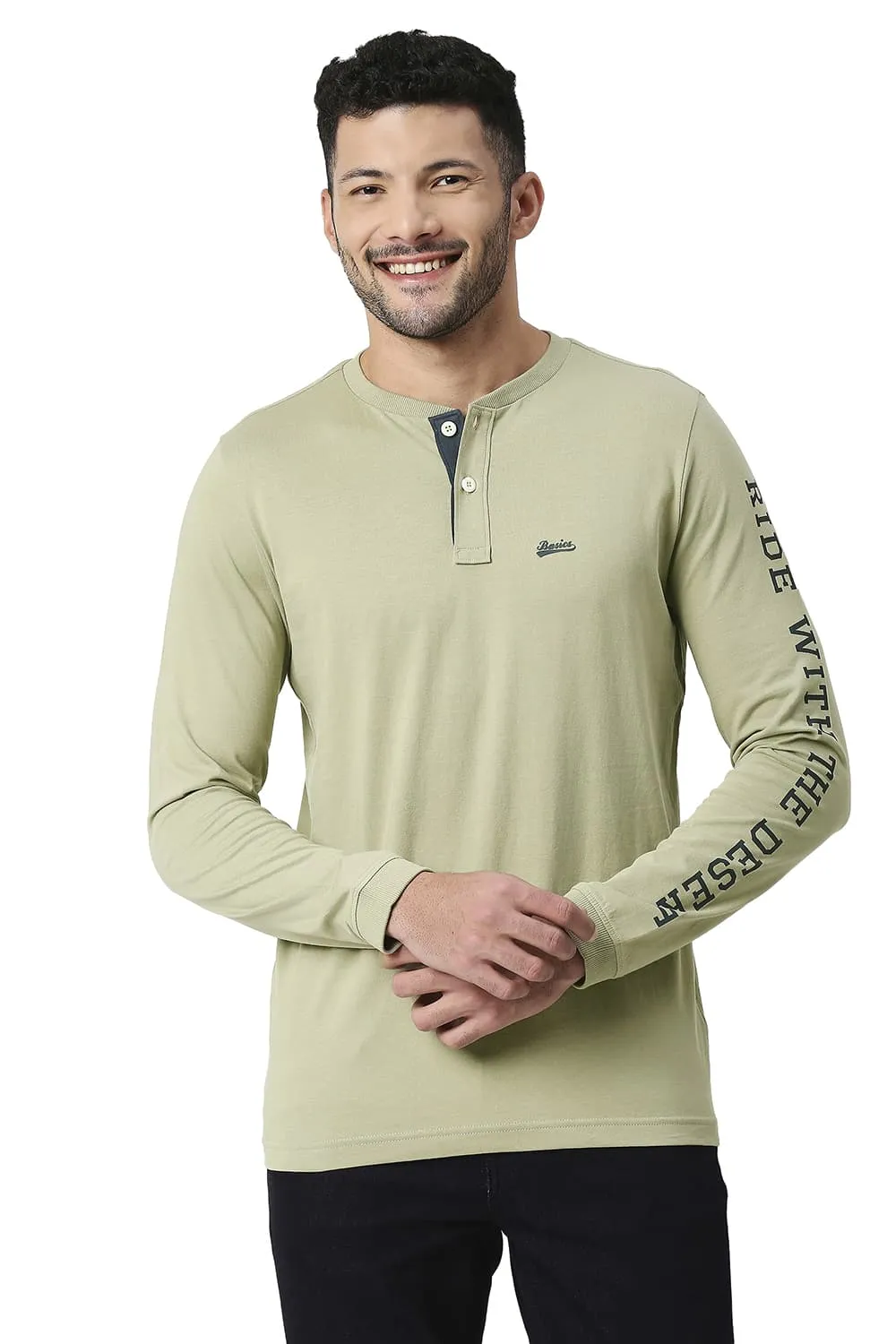 Muscle Fit Cotton Henley T-shirt