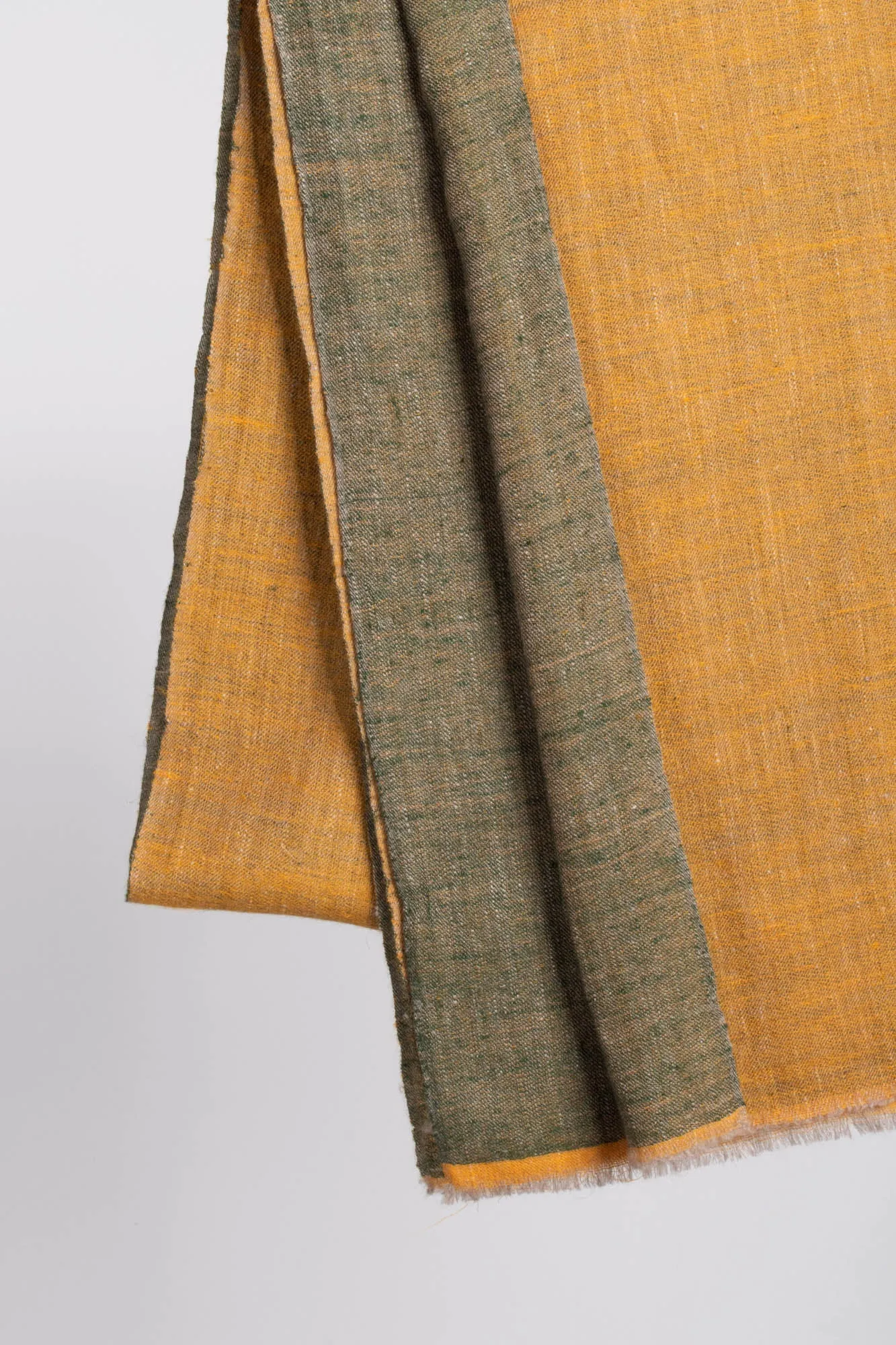 Mustard and Green Dorukha Pashmina Shawl - FLAGSTAFF