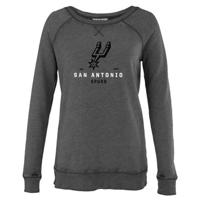 NBA San Antonio Spurs Women's Burnout Crew Neck Retro Logo Fleece Sweatshirt, M