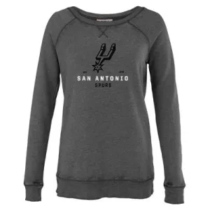 NBA San Antonio Spurs Women's Burnout Crew Neck Retro Logo Fleece Sweatshirt, M