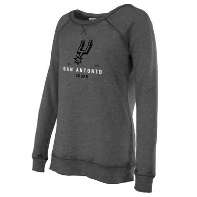 NBA San Antonio Spurs Women's Burnout Crew Neck Retro Logo Fleece Sweatshirt, M