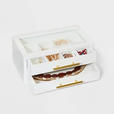 New - Two Layer Jewelry Organizer - A New Day White