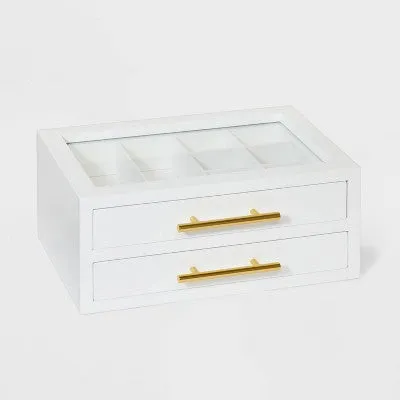 New - Two Layer Jewelry Organizer - A New Day White