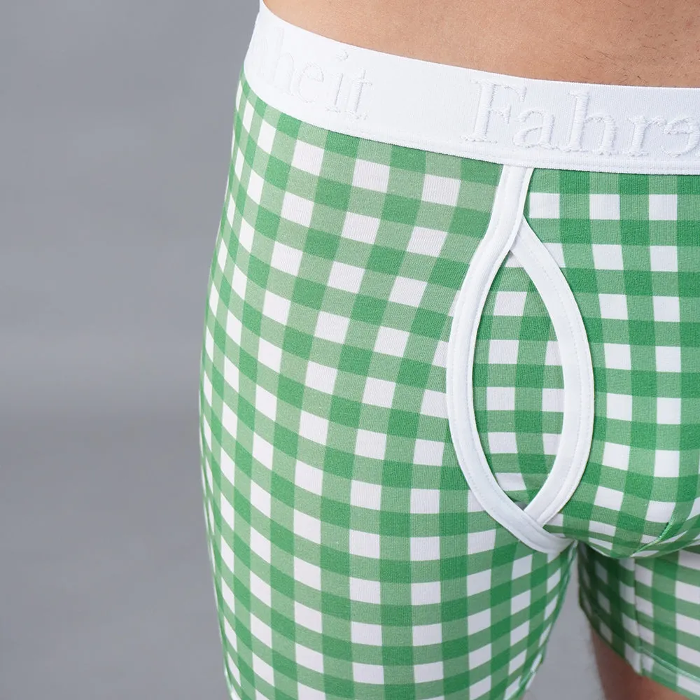 Newman Boxer Brief | Green Gingham