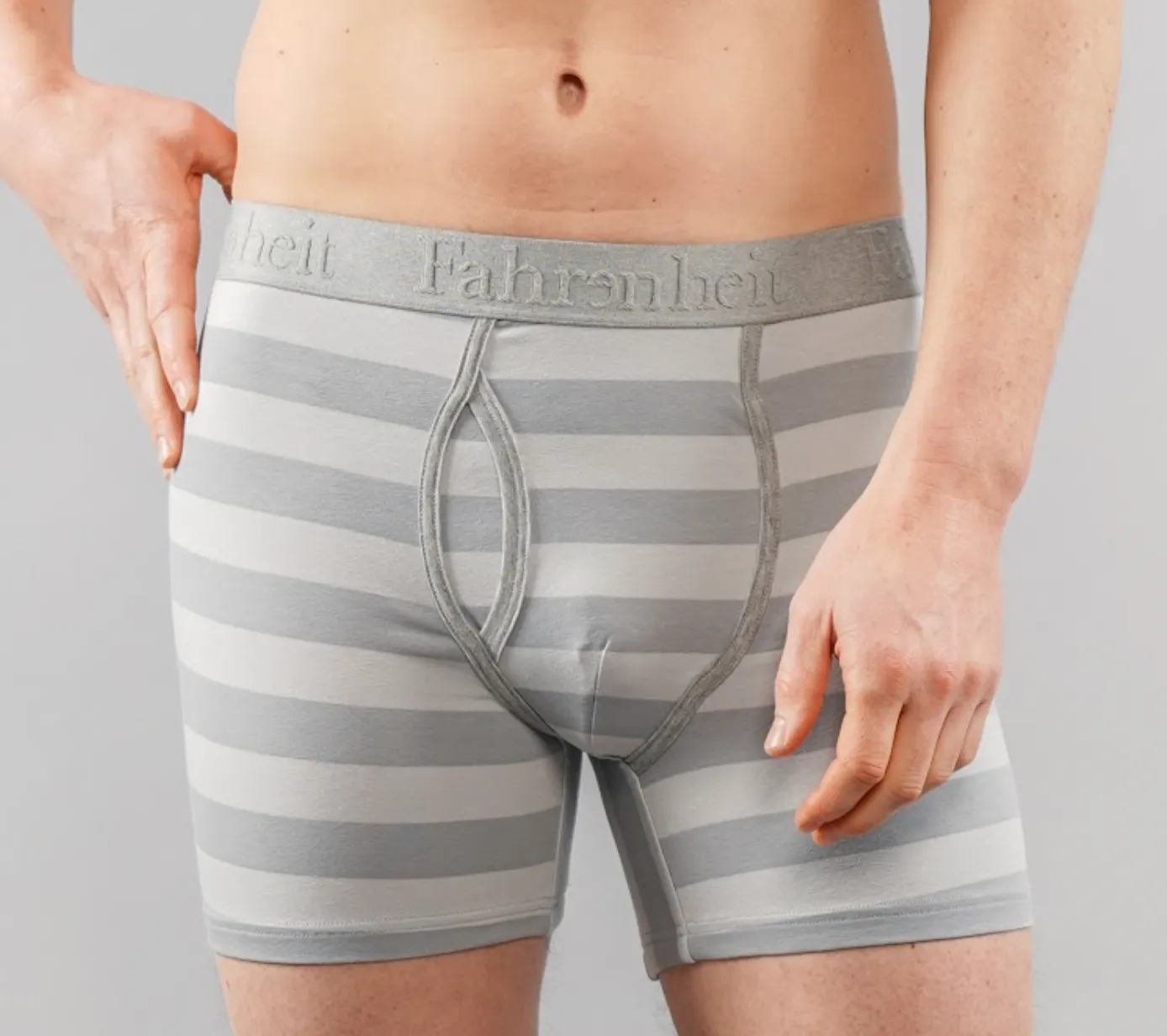 Newman Boxer Brief | Grey Rugby Stripe