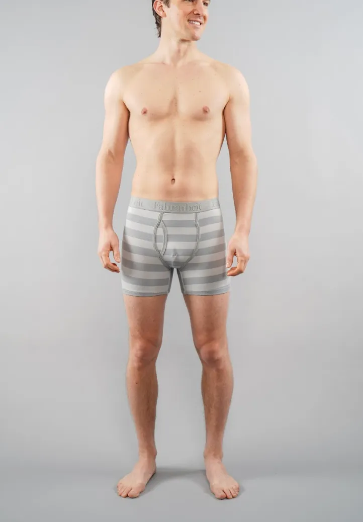 Newman Boxer Brief | Grey Rugby Stripe