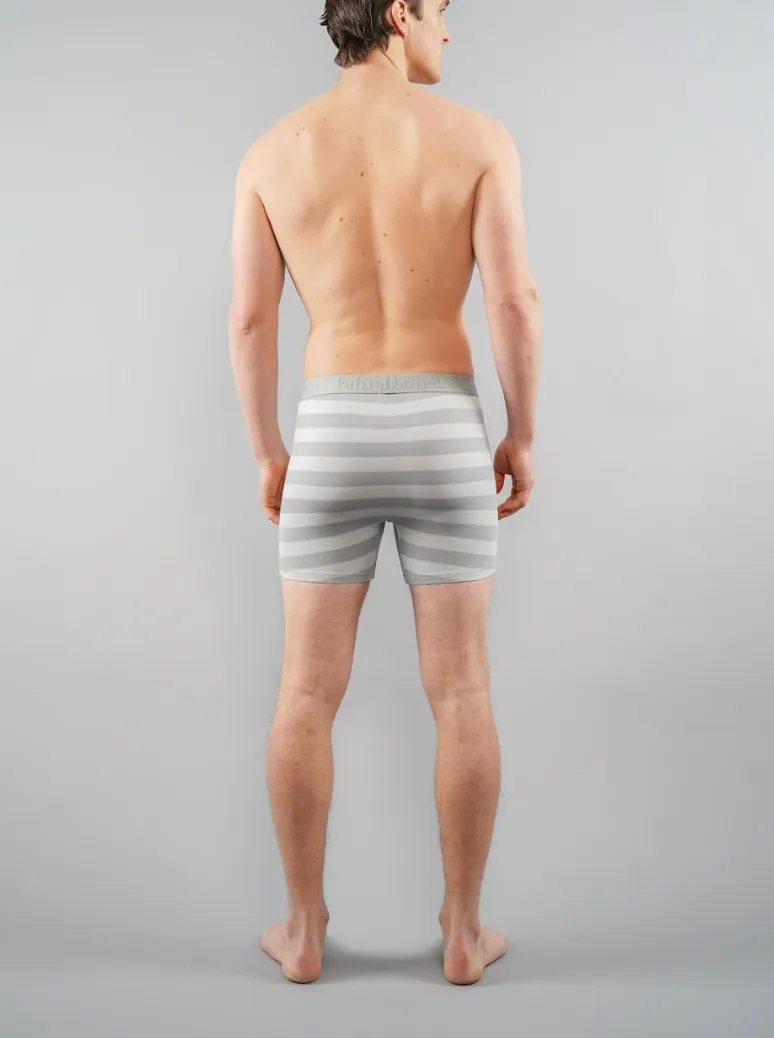 Newman Boxer Brief | Grey Rugby Stripe