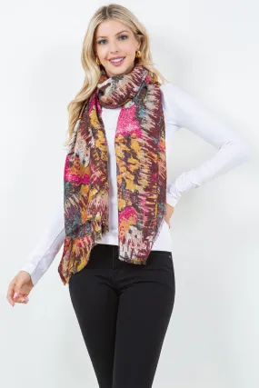 OP-4301 Multi-Colored Abstract Floral Scarf