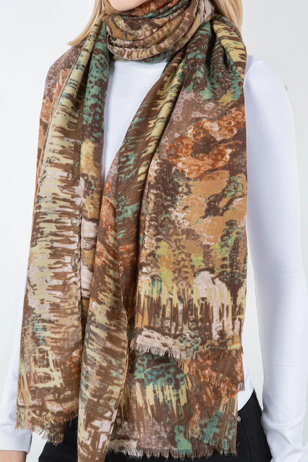 OP-4301 Multi-Colored Abstract Floral Scarf