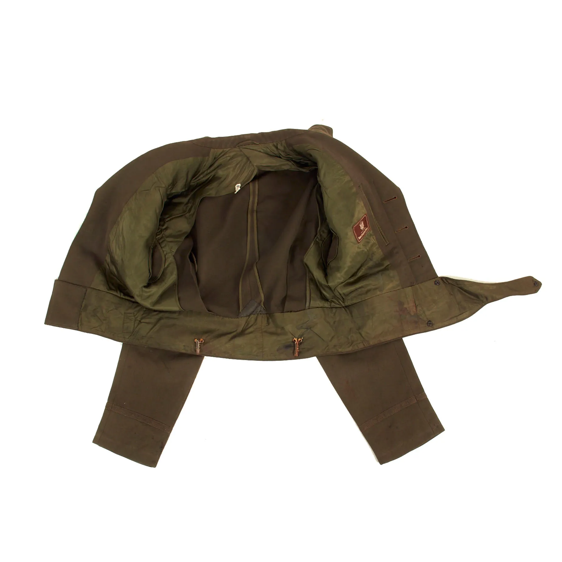 Original U.S. WWII 8th Army Air Forces Custom Tailored Ike Jacket With English Made Insignia - Caterpillar Club