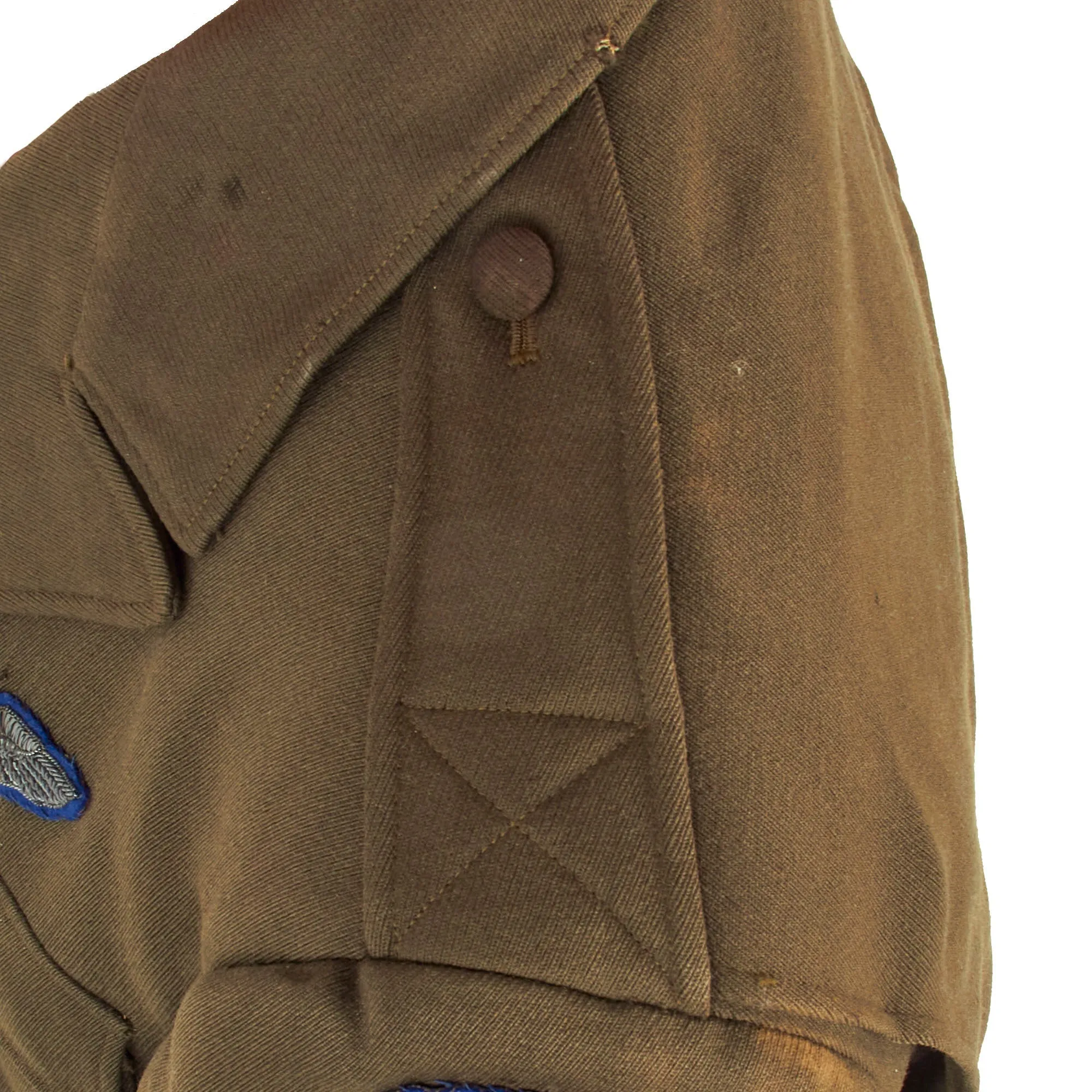 Original U.S. WWII 8th Army Air Forces Custom Tailored Ike Jacket With English Made Insignia - Caterpillar Club