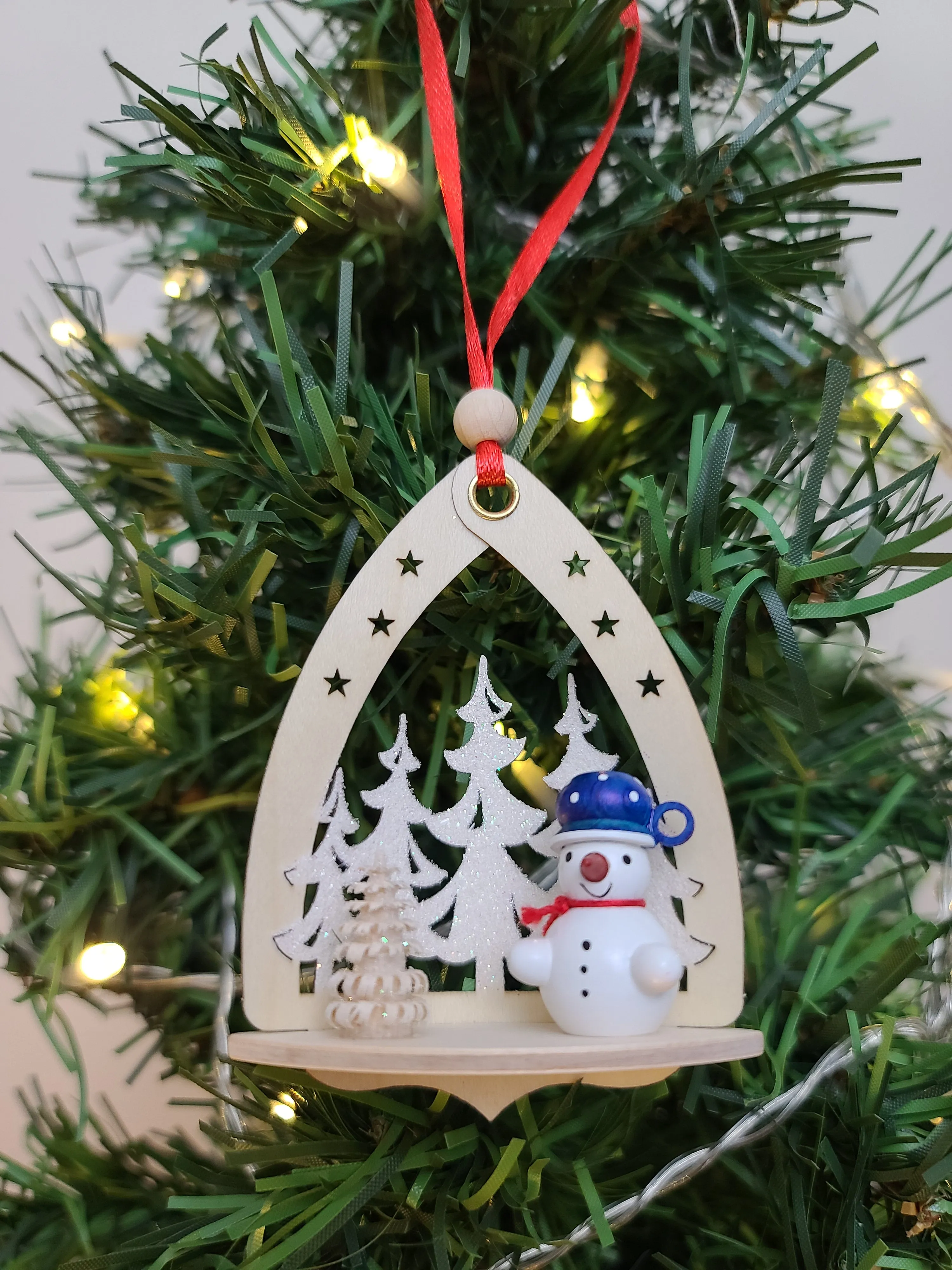 Ornament - Snowman in Forest Blue